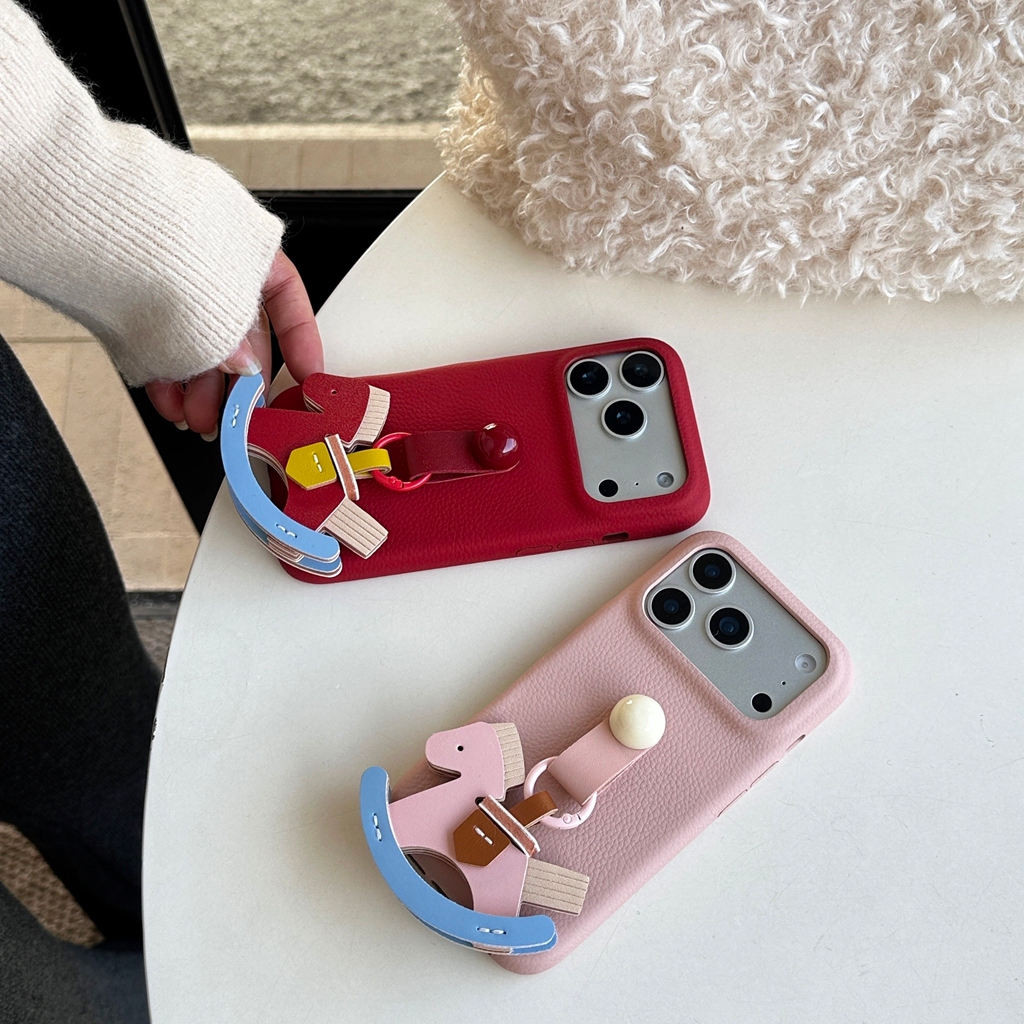 Phone Cases Horse - Cute Stereoscopic Rocking Horse Pendant Ring