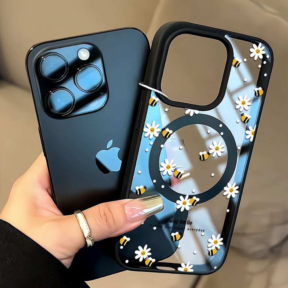 Phone Cases Iphone 16 Pro Max - Fresh Daisy Bee Phone Case For