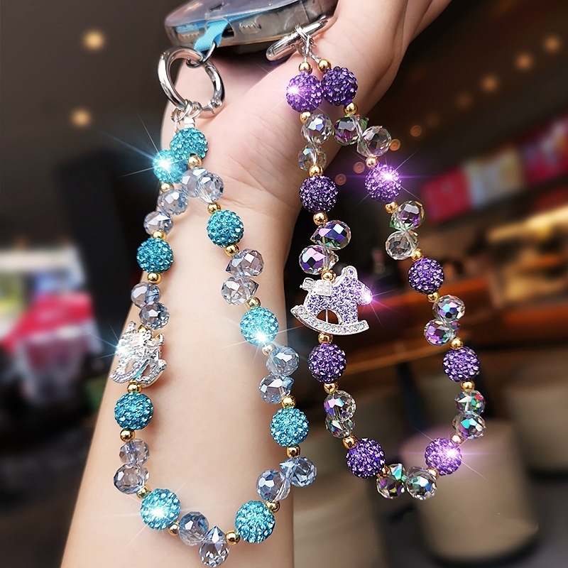 Phone Cases Horse - Luxury Bling Crystal Phone Lanyard Shiny