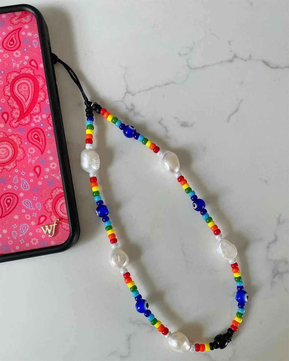 Phone Cases Price - KKBEAD Rainbow Beaded Phone Charm Imitation