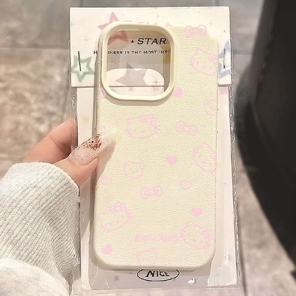 Phone Cases Cat - Cute HelloKitty Pink Line Cat Phone