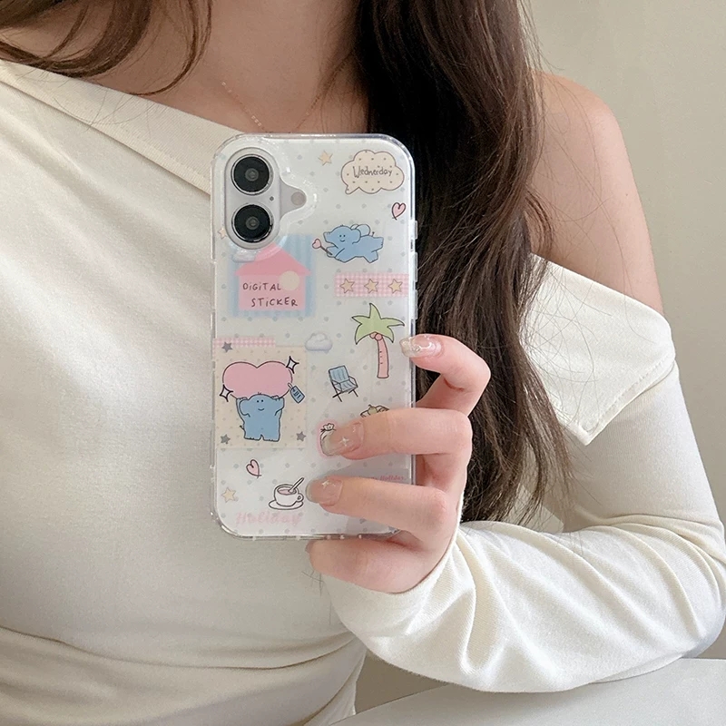 Phone Cases Xr Iphone - Cute Cartoon Elephant Grabbing Love Kawaii
