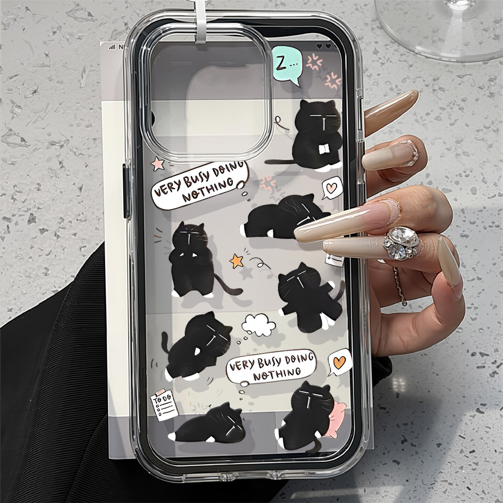 Phone Cases Cat - Black Cat 2in1 Phone Case For