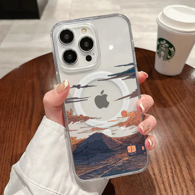 Phone Cases Iphone 16 Pro Max - Sunset Pattern Fashion Phone Case For