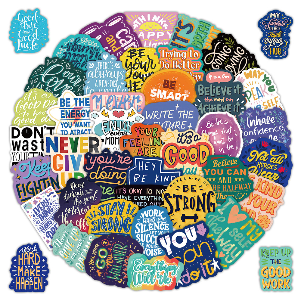 Phone Cases Quotes - 52Pcs Inspirational English Quote Stickers Motivational