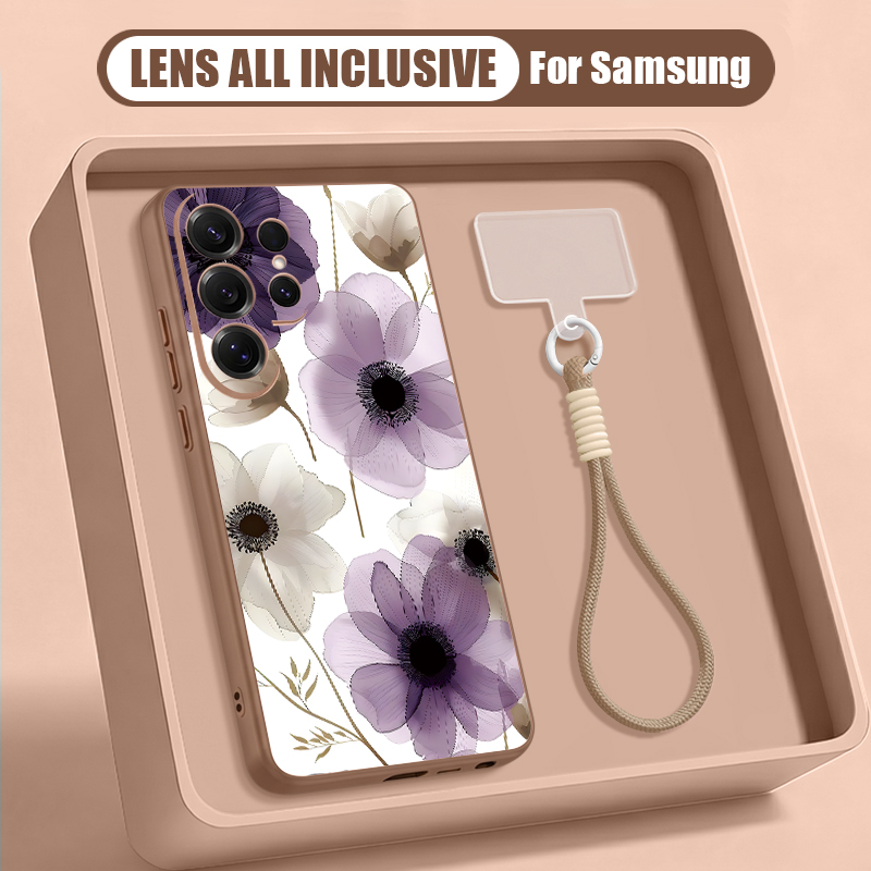 Phone Cases Purple - Purple Floral Magnetic Case For Samsung