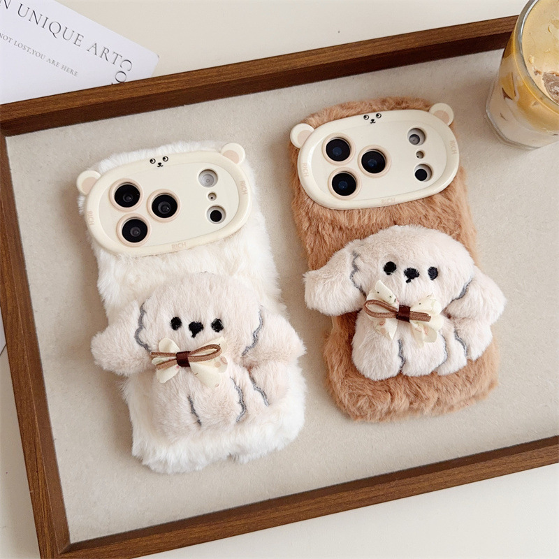 3D Cartoon Bowknot Puppy Warm  – Phone Cases Iphone 16 Pro Max recenzja i cena