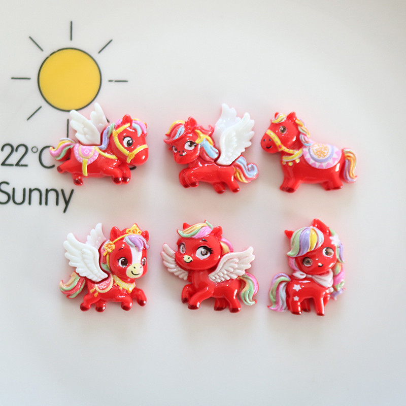 10Pcs Red Winged Horse Flat Ba – Phone Cases Horse recenzja i cena
