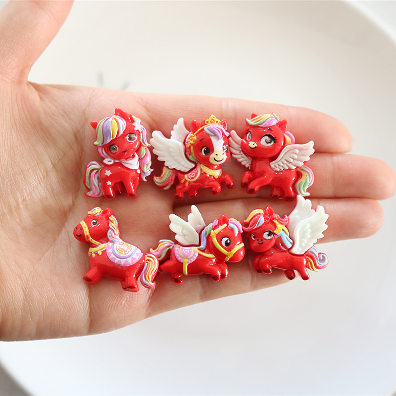 10Pcs Red Winged Horse Flat Ba – Phone Cases Horse recenzja i cena