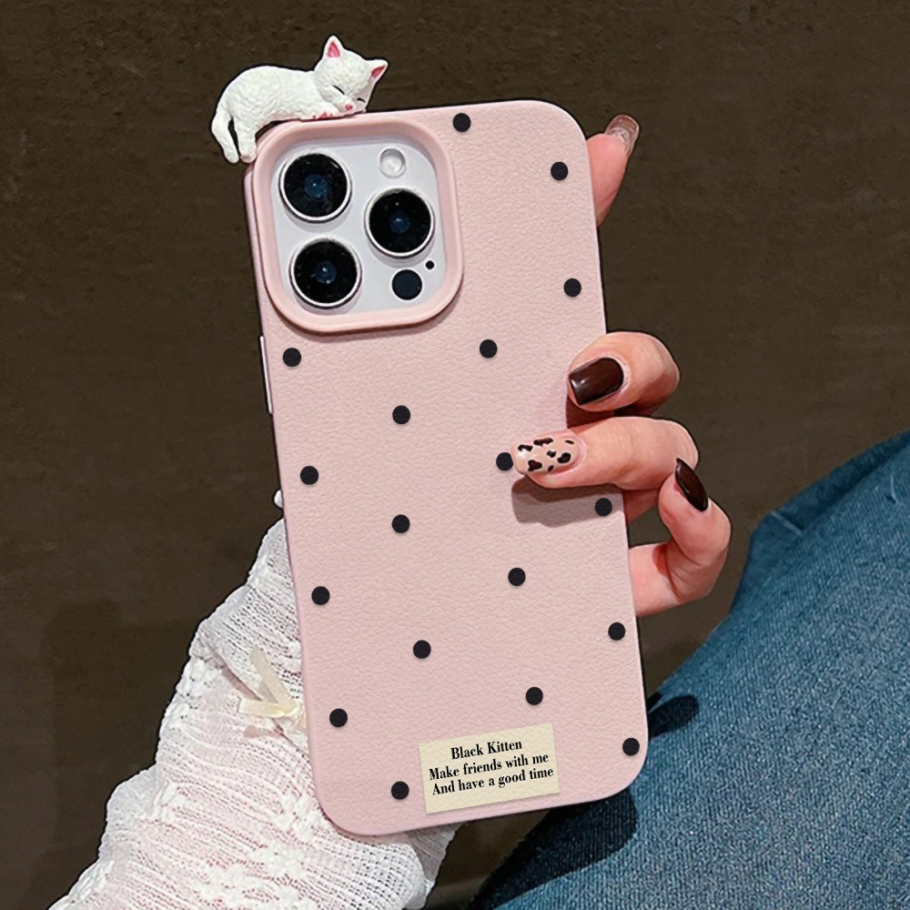 Cute 3D Cat Dot Case For iPhon – Phone Cases Cat recenzja i cena