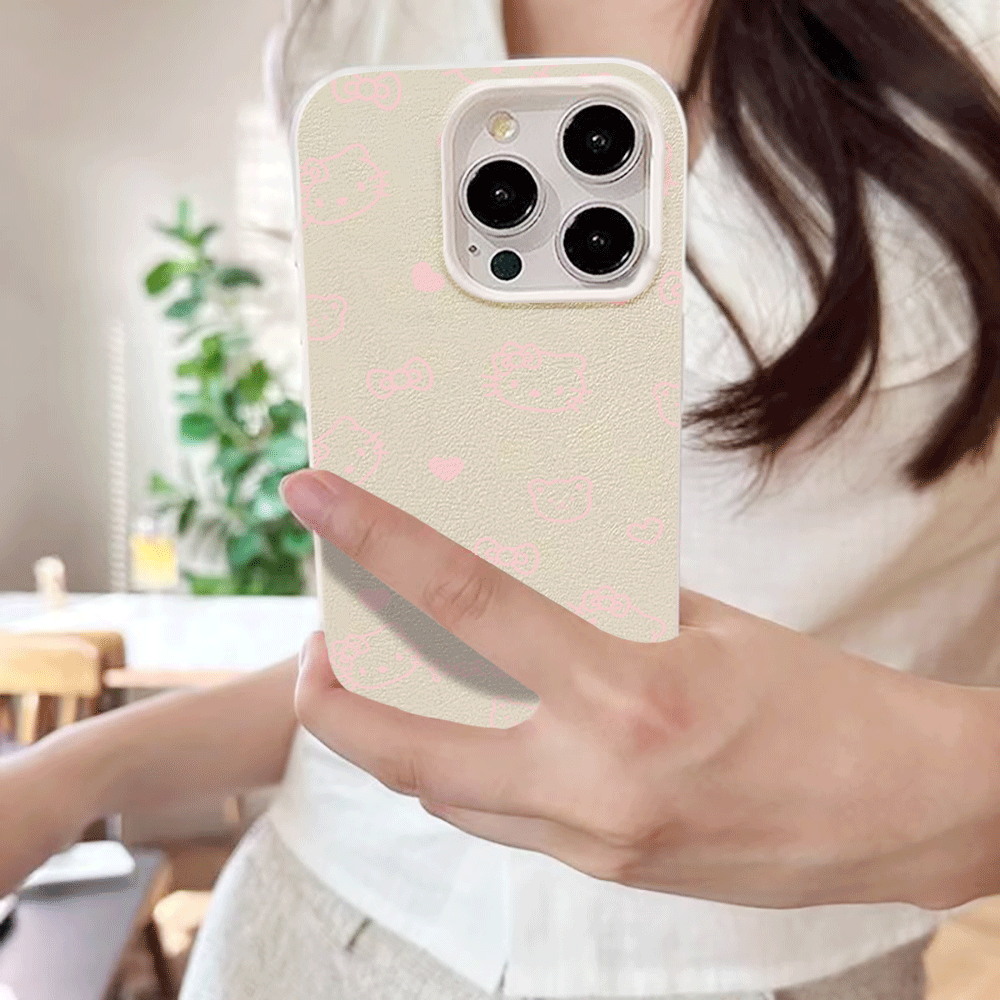 Cute HelloKitty Pink Line Cat  – Phone Cases Cat recenzja i cena