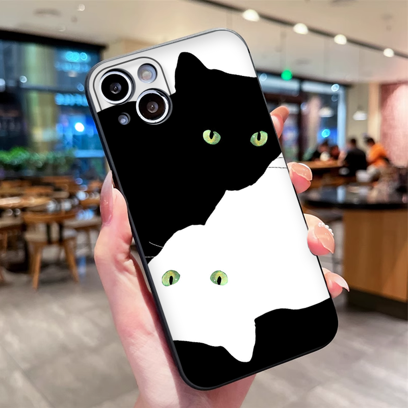 Cartoon Black White Cat Lovers – Phone Cases Cat recenzja i cena