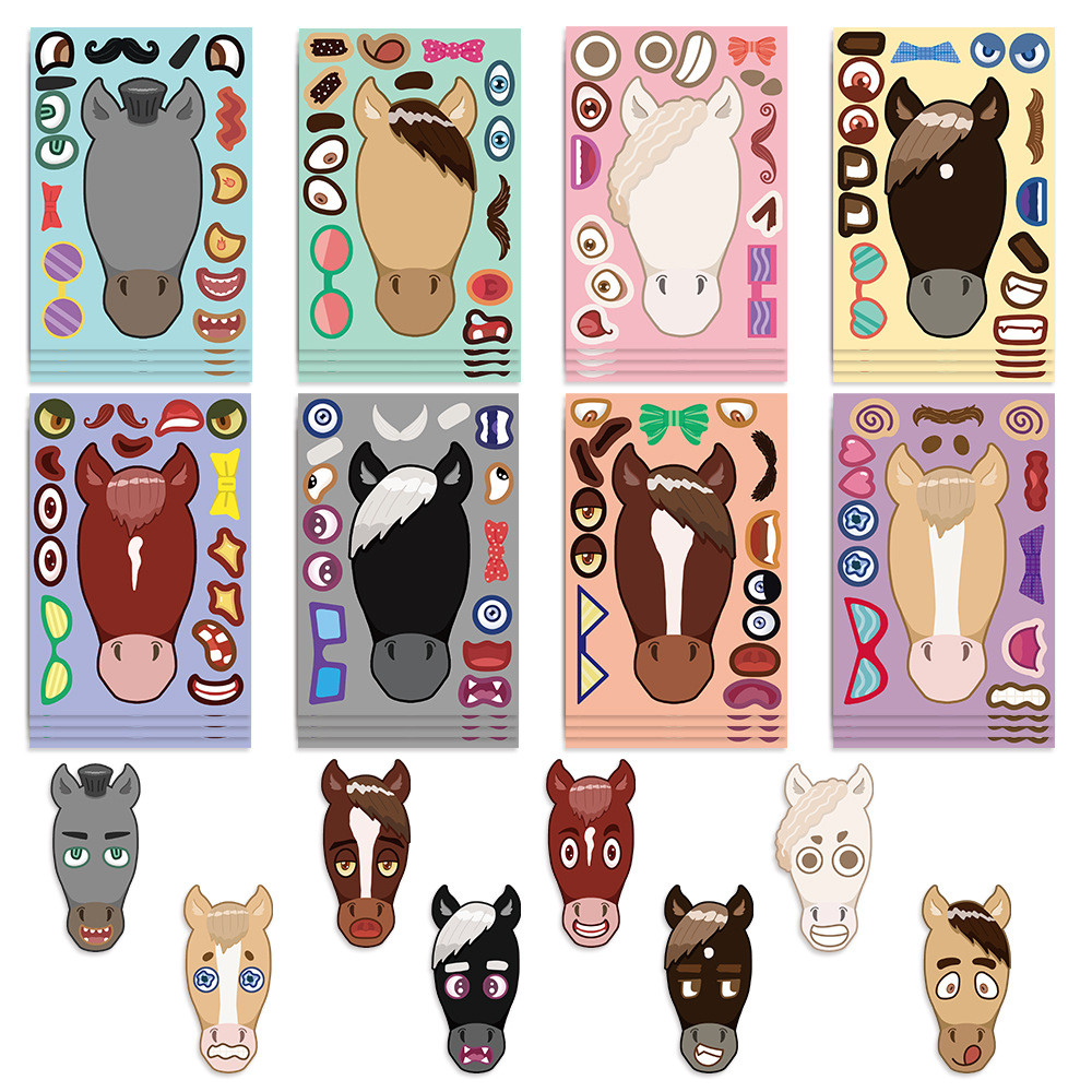 8PCS Cartoon Horse Head Collag – Phone Cases Horse recenzja i cena