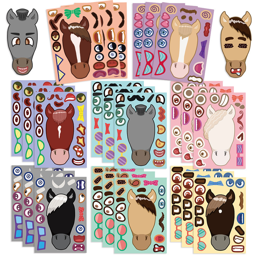8PCS Cartoon Horse Head Collag – Phone Cases Horse recenzja i cena