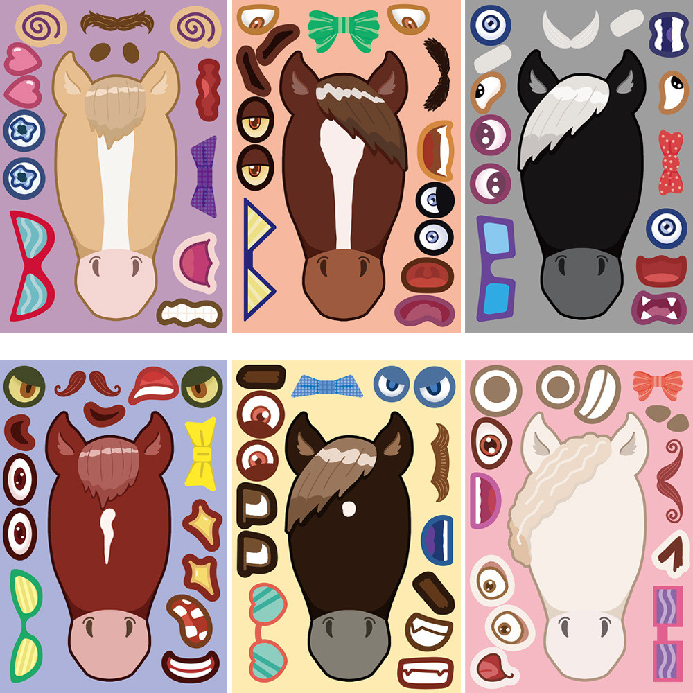 8PCS Cartoon Horse Head Collag – Phone Cases Horse recenzja i cena