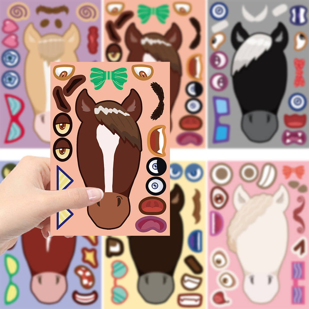 8PCS Cartoon Horse Head Collag – Phone Cases Horse recenzja i cena