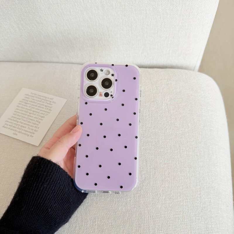 Korean White & Purple Polka Do – Phone Cases Purple recenzja i cena