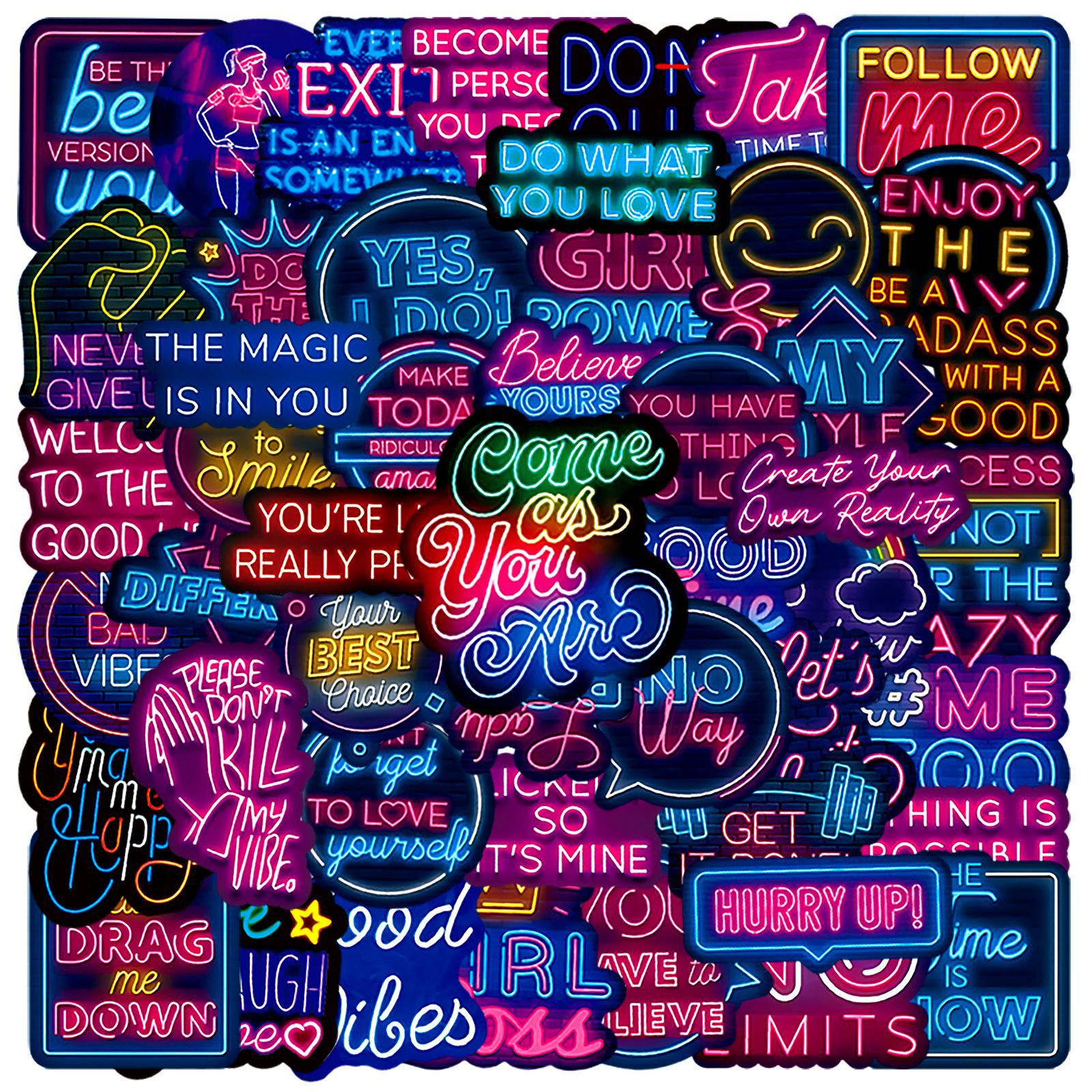 50pcs Neon Inspirational Text  – Phone Cases Quotes recenzja i cena