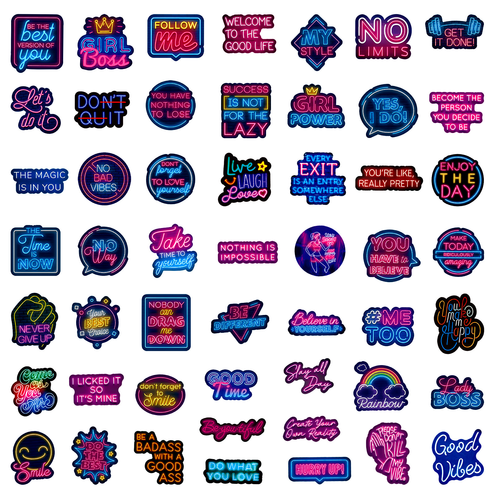 50pcs Neon Inspirational Text  – Phone Cases Quotes recenzja i cena