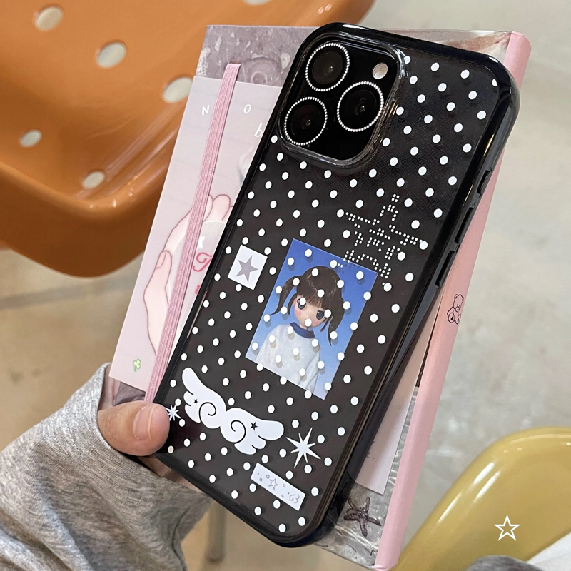 Ins Korean Girl Polka Dots Win – Phone Cases Girls recenzja i cena