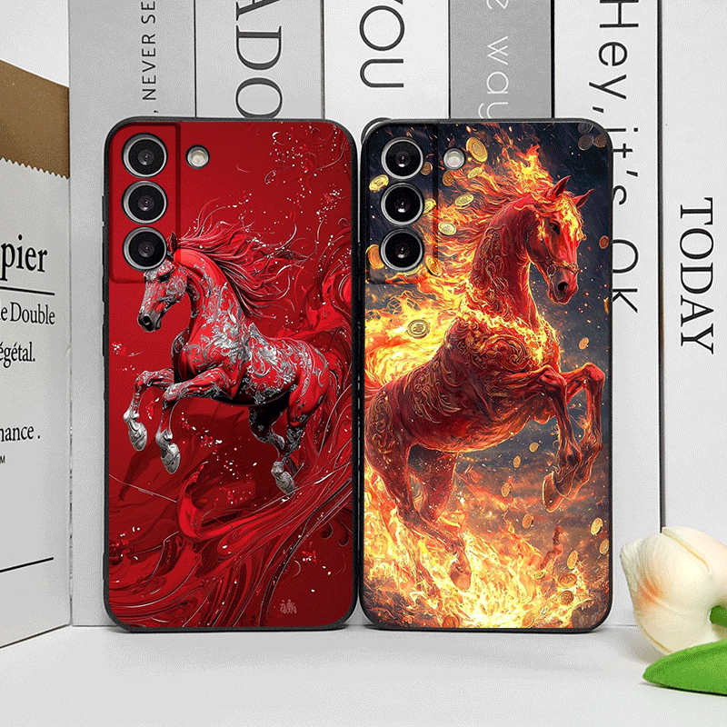 Fashion Chinese-Style Red Hors – Phone Cases For Samsung recenzja i cena