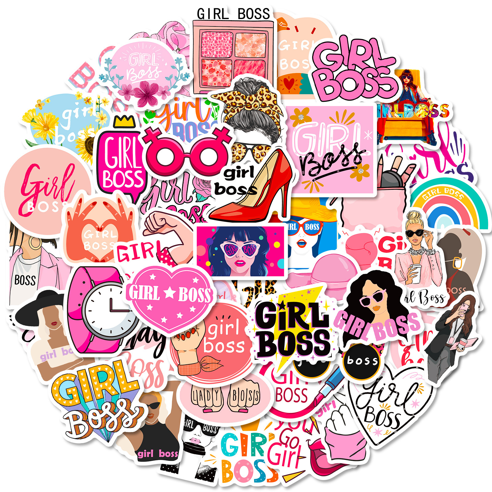 50pcs Cute Girl Boss Stickers  – Phone Cases Quotes recenzja i cena