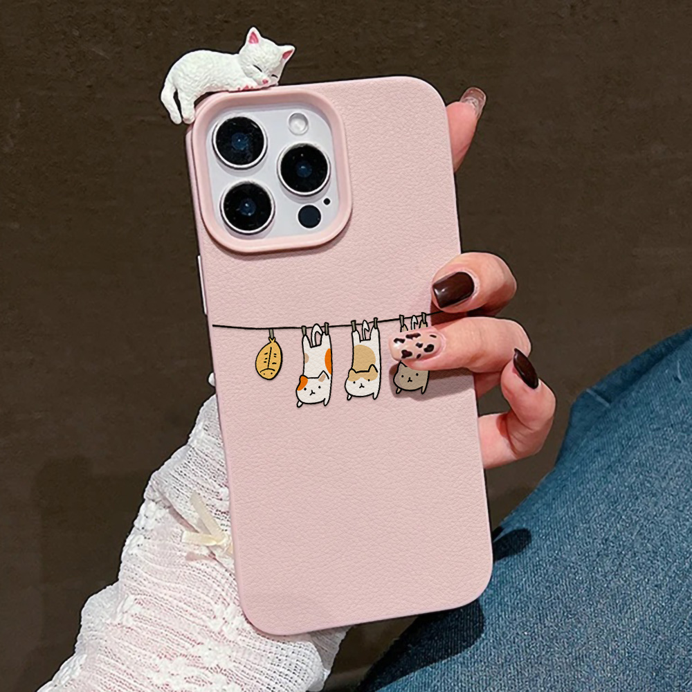 3D Cute Cartoon Cat Leather Ca – Phone Cases Cat recenzja i cena