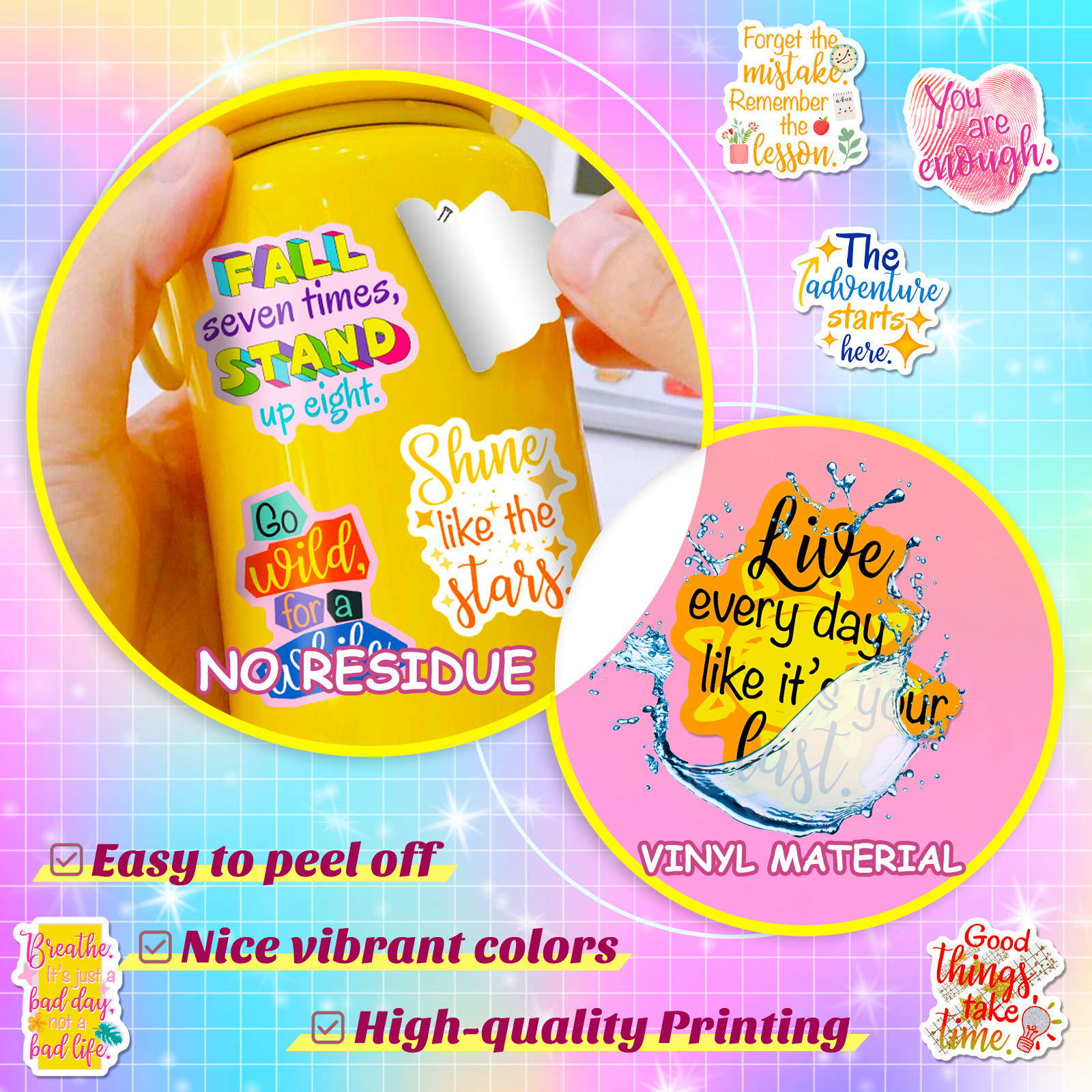 50Pcs Inspire Quote Stickers M – Phone Cases Quotes recenzja i cena