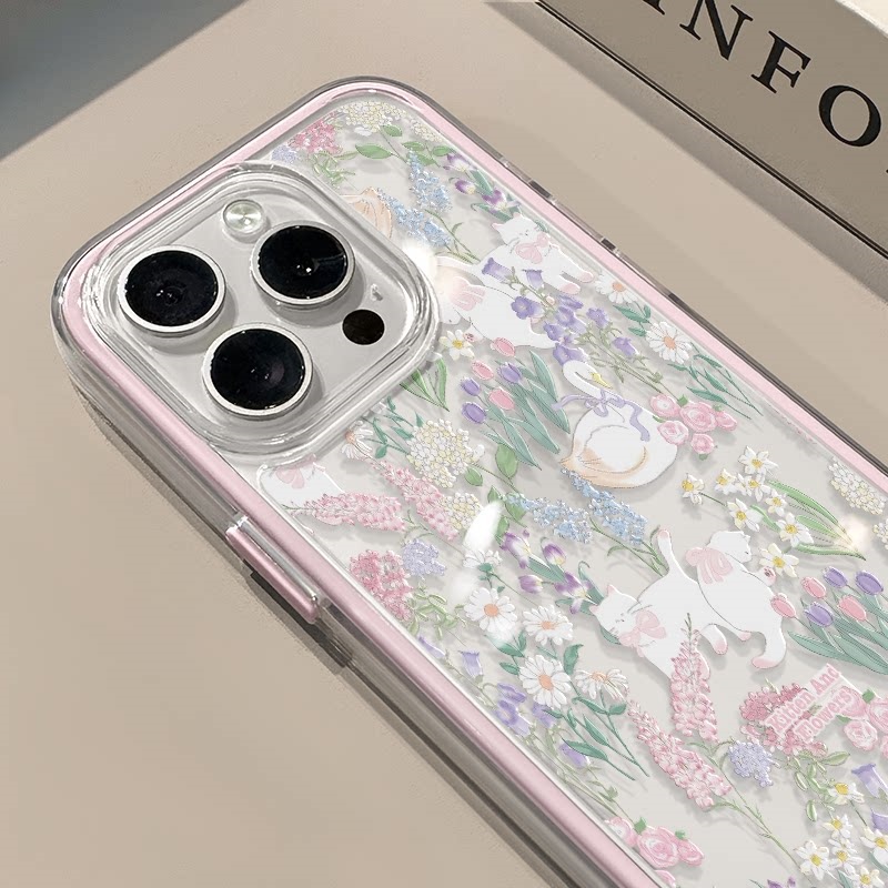 Cute Flower Cat Swan Soft Sili – Phone Cases Cat recenzja i cena