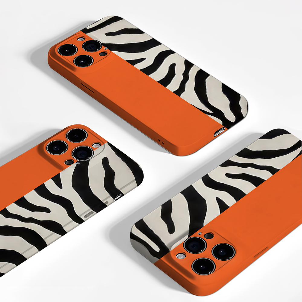 Orange Black Zebra Color Block – Phone Cases Zebra recenzja i cena