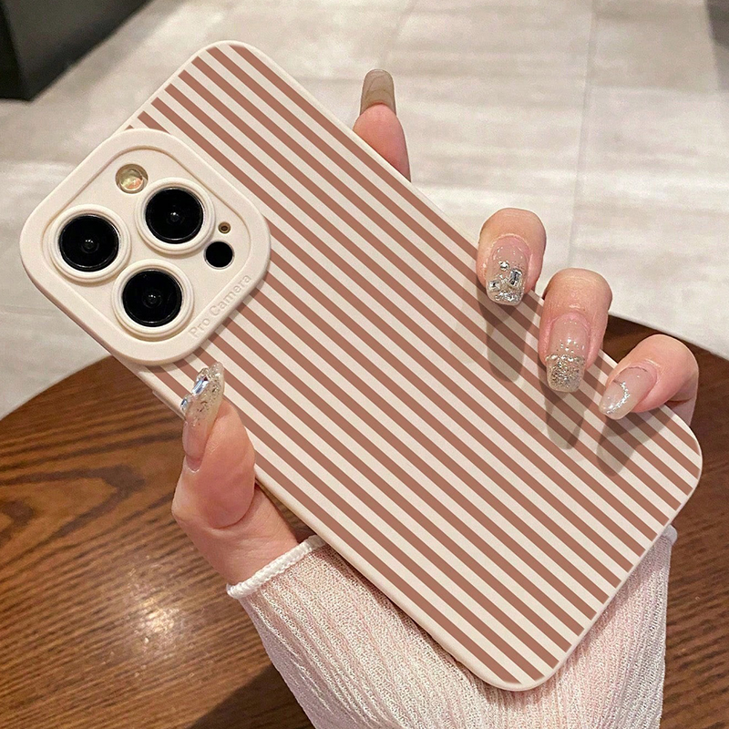 Pink Striped Painted Anti-Drop – Phone Cases Iphone 16 Pro Max recenzja i cena
